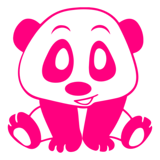 Playful Panda Decal (Hot Pink)